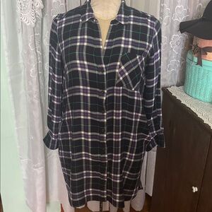 GAP Pendleton Long Sleeve Plaid Shirt Dress Shacket Size Large